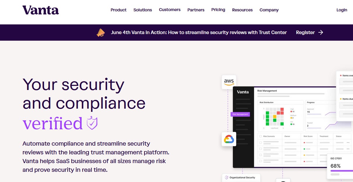 Vanta Home Page