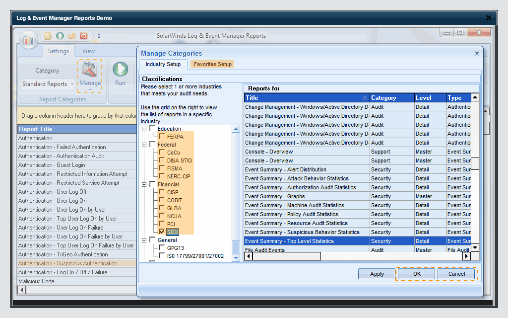 SolarWinds SOX Compliance Software Audit and Management Software